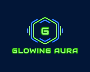 Neon Glow Hexagon logo design