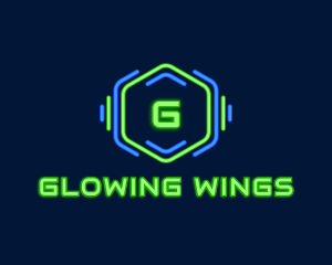 Neon Glow Hexagon logo design