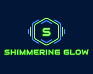 Neon Glow Hexagon logo design