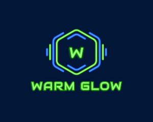 Neon Glow Hexagon logo design