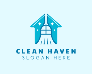 Broom Housekeeping  Cleaning  logo design