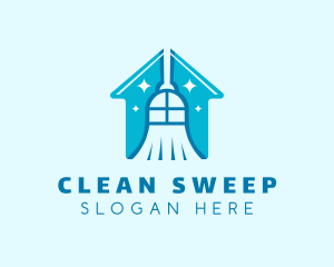 Broom Housekeeping  Cleaning  logo design