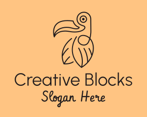 Creative Monoline Toucan logo design