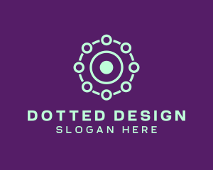 Tech Virus Dots logo design