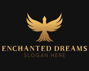 Golden Flying Bird logo design