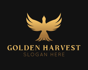 Golden Flying Bird logo design