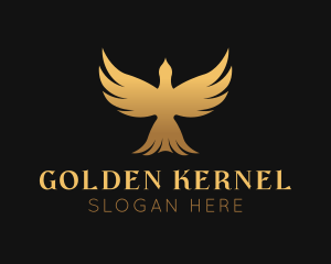 Golden Flying Bird logo design