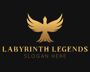 Golden Flying Bird logo design