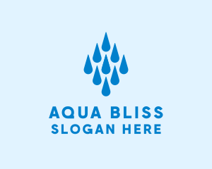 Aqua Water Droplets logo design