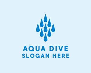 Aqua Water Droplets logo design