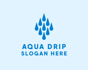 Aqua Water Droplets logo design