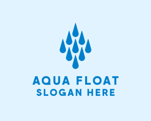 Aqua Water Droplets logo design