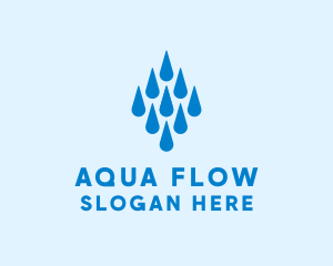 Aqua Water Droplets logo design