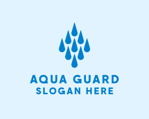 Aqua Water Droplets logo design