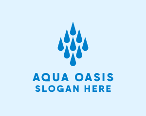 Aqua Water Droplets logo design