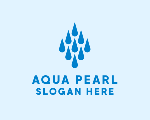 Aqua Water Droplets logo design