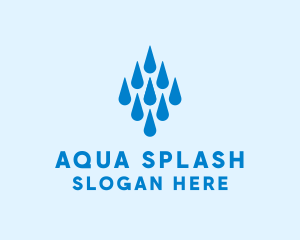 Aqua Water Droplets logo design