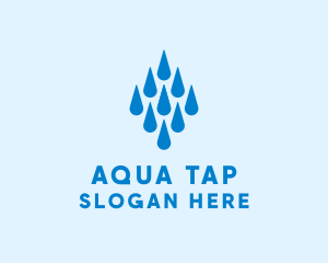 Aqua Water Droplets logo design