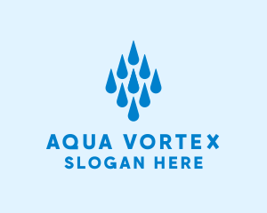 Aqua Water Droplets logo design