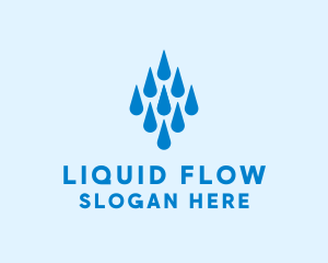 Aqua Water Droplets logo design