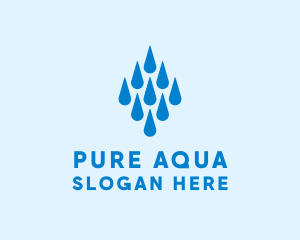 Aqua Water Droplets logo design