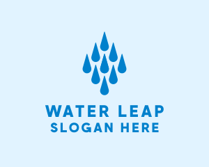 Aqua Water Droplets logo design