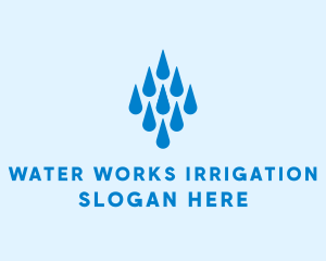 Aqua Water Droplets logo design