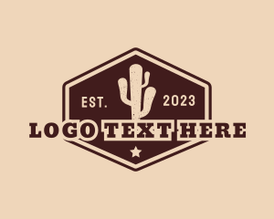 Hipster Desert Cactus logo