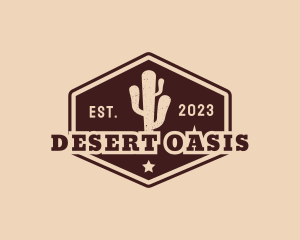 Hipster Desert Cactus logo