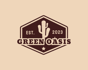 Hipster Desert Cactus logo design