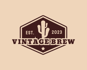 Hipster Desert Cactus logo design