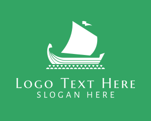 Viking Boat Ship logo design