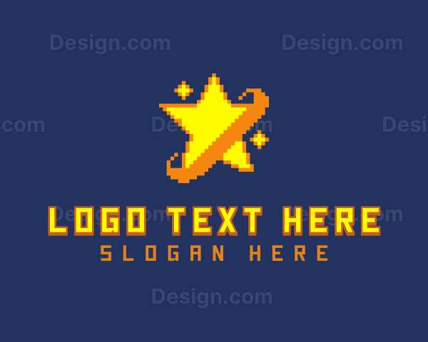 Pixelated Star Game Logo