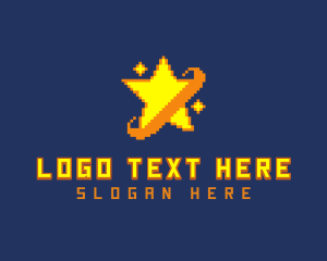 Pixelated Star Game Logo