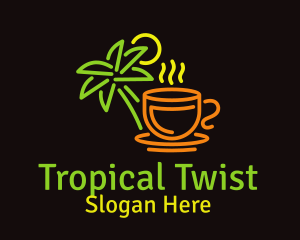 Neon Tropical Tea logo design