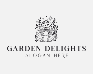 Mushroom Organic Plant logo design