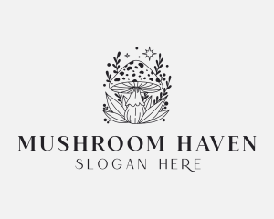 Mushroom Organic Plant logo design