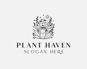 Mushroom Organic Plant logo design