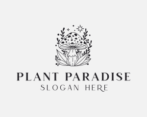 Mushroom Organic Plant logo design