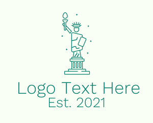 Minimalist Statue of Liberty logo