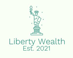 Minimalist Statue of Liberty logo design