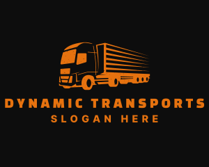 Orange Freight Truck logo design