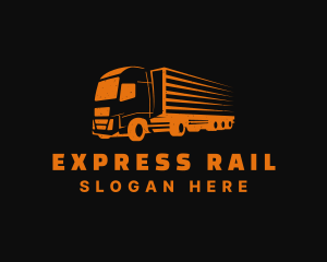 Orange Freight Truck logo design