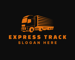 Orange Freight Truck logo design