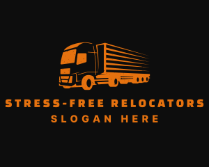 Orange Freight Truck logo design