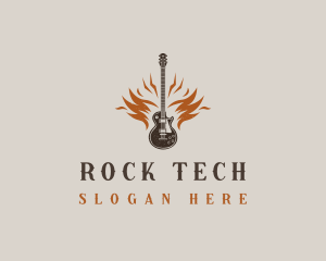 Rock Band Guitar logo design