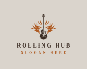 Rock Band Guitar logo design