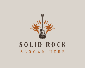 Rock Band Guitar logo design