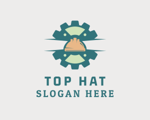 Cog Construction Hat  logo design