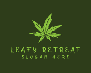 Organic Marijuana Leaf logo design